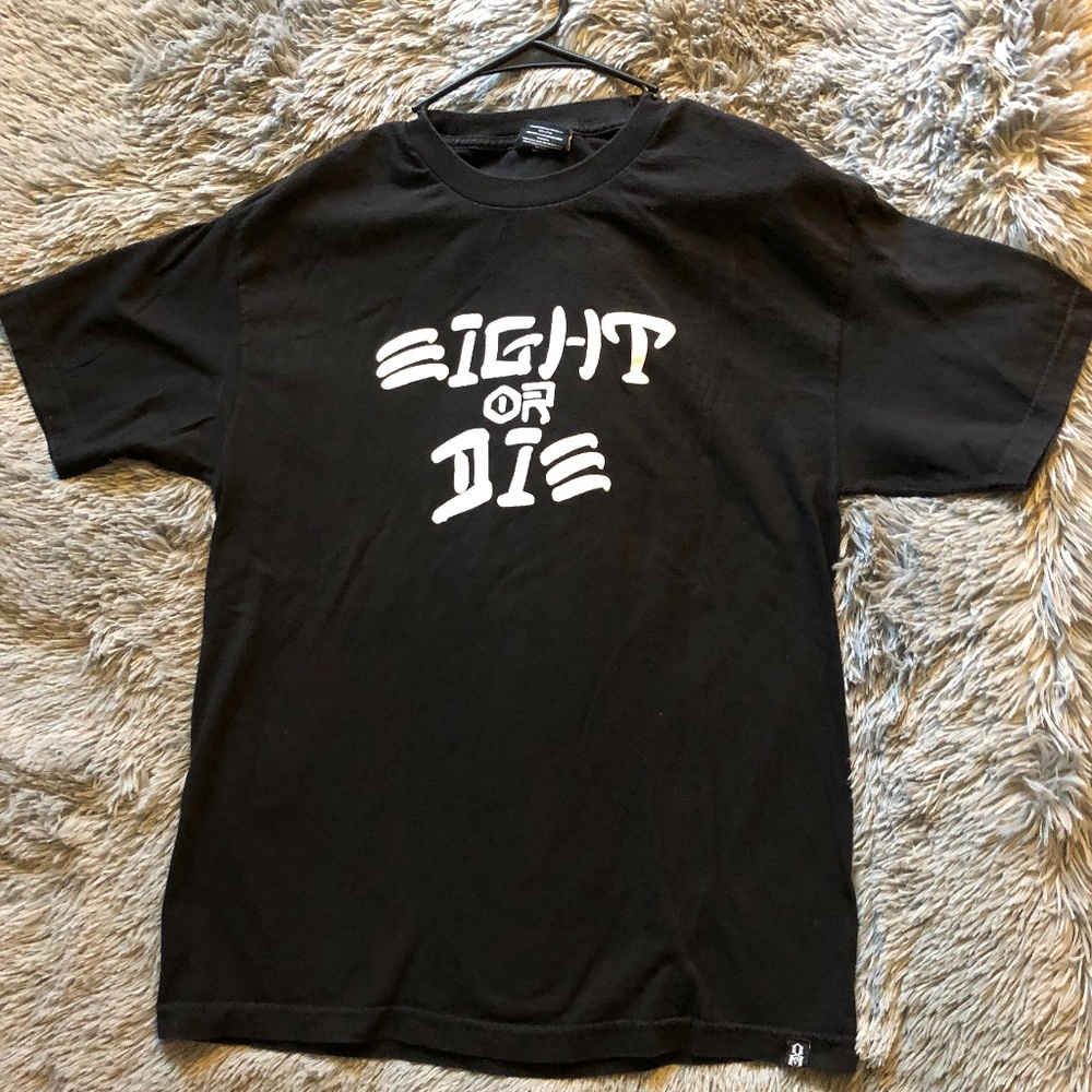 Rebel Eight Black Eight or Die Shirt Size Large